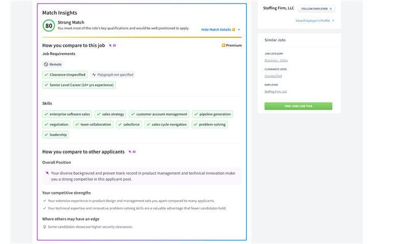 Premium Job Match Insights